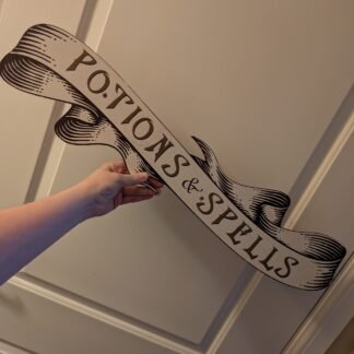 Potions and Spells MDF Scroll Sign